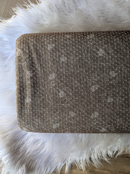 Stencil Floral | Swiss Dot Knit |By the Half Yard