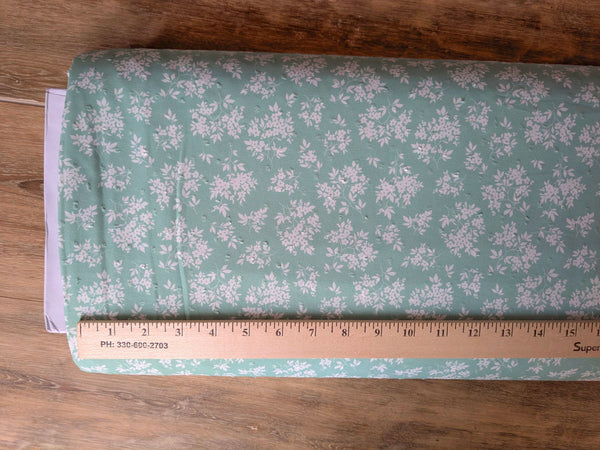 Custom Print| Fresh Mint Mini Print | Polyester Petite Swiss Dot |By the Half Yard