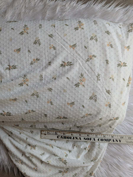 Yellow Ditsy Floral| Swiss Dot Knit |By the Half Yard