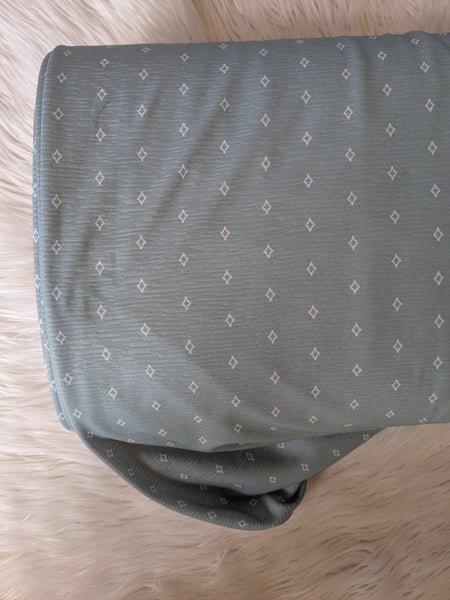 Blue Mist Diamonds on Rebecca Knit • 54" wide| By the Half Yard