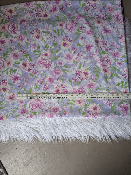 Orchid Floral on Lavender| Air Flow Polyester | By the Half Yard