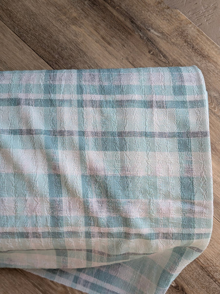 Variegated Plaids| Seersucker Poly Stretch | By the Half Yard