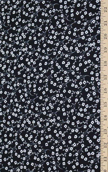 Black Mini Print| Yummy Rib Knit|By the Half Yard