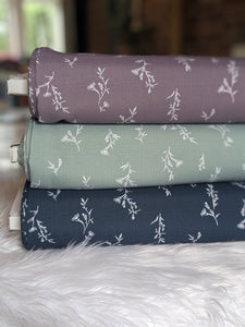 Poly Linen Crepe Sprigs| By the Half Yard