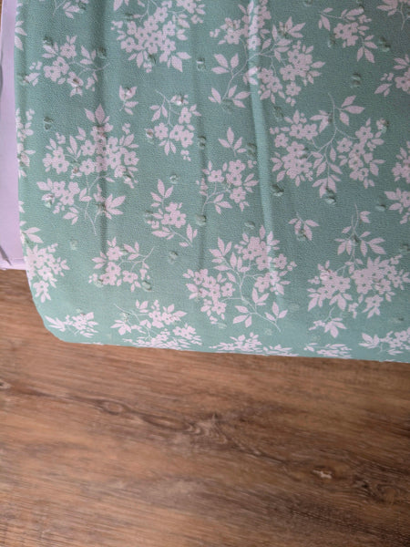 Custom Print| Fresh Mint Mini Print | Polyester Petite Swiss Dot |By the Half Yard