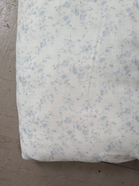 Custom Print |Petite Blue Trailing on Cream |Printed Double Gauze Cotton| By the Half Yard