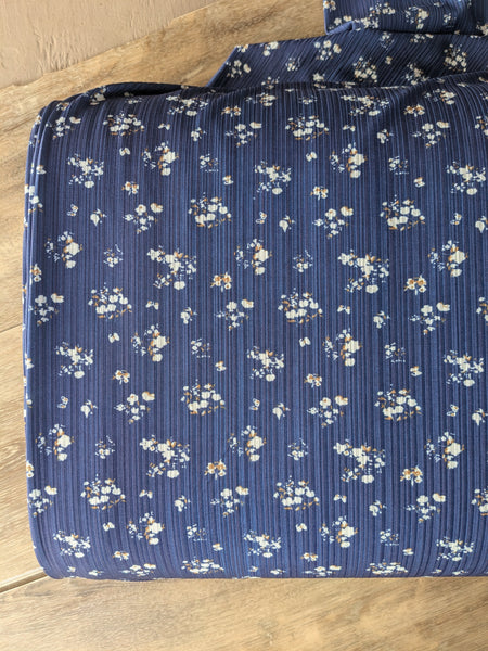 Custom Print |Vintage Bouquets|Unbrushed Variegated Rib Knit|By the Half Yard