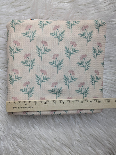 Exclusive| Dusty Pink Hand drawn Hydrangeas | Textured Missioni Knit| By the Half Yard