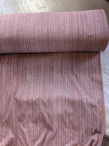 Mauve Vertical Vague Stripes| Variegated  Rib Knit |By the Half Yard
