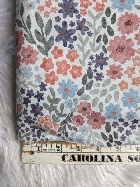Floral Toss |Moss Crepe Knit | By the Half Yard