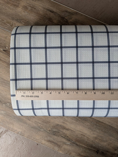 Custom Print |Black Windowpane|  Textured Missioni Knit| By the Half Yard