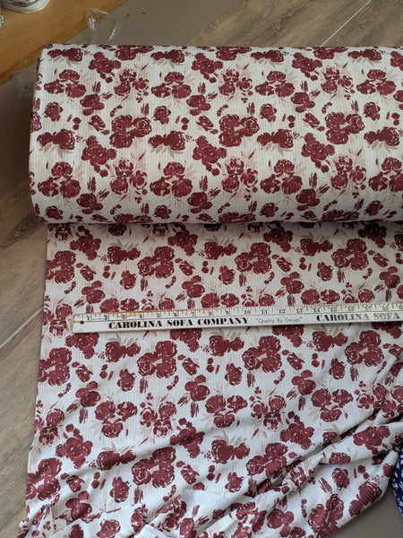 Custom Print |Watercolor Christmas Silhouette | Unbrushed Rib Knit|By the Half Yard