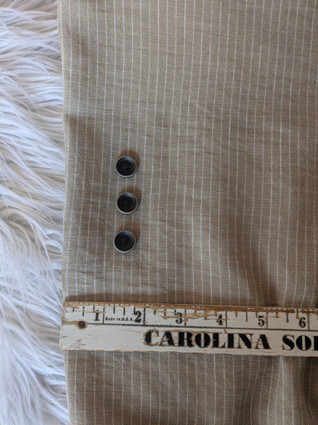 Polyester Stripes Linen Look| By the Half Yard