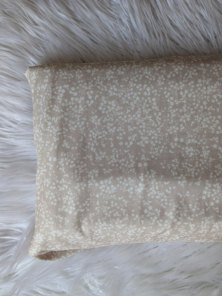 Gracie Floral in Mushroom| Unbrushed Mini Rib Knit|By the Half Yard