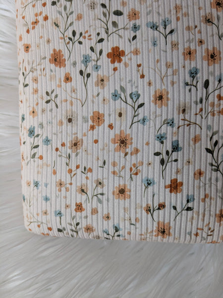 Vintage Wildflower Toss| Yummy Rib Knit|By the Half Yard