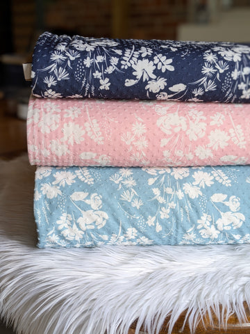 Ivory Sprigs | Swiss Dot Knit |By the Half Yard