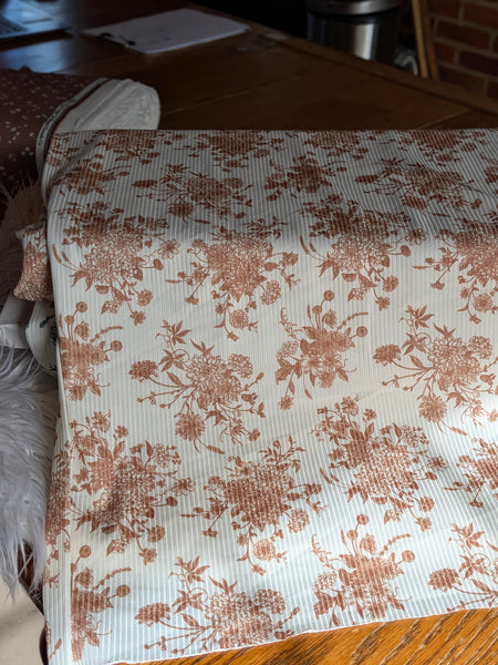 Stencil Bouquet| Unbrushed Rib Knit|By the Half Yard
