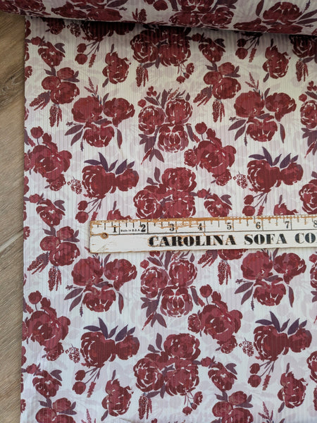 Custom Print |Watercolor Christmas Silhouette | Unbrushed Rib Knit|By the Half Yard