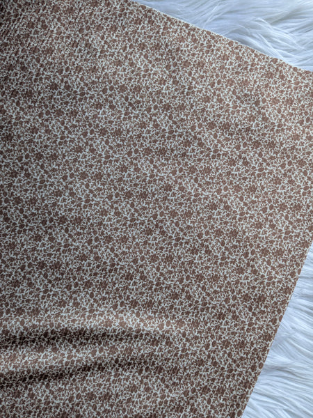 Custom Design| Micro Floral Print |Unbrushed Rib Knit|By the Half Yard