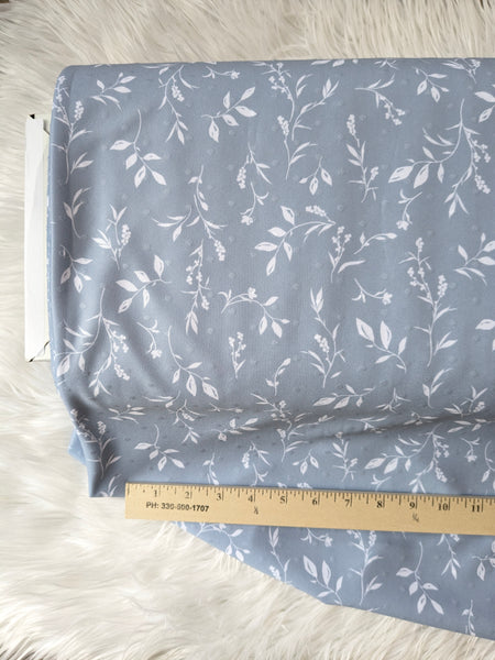 Ivory Sprigs |Swiss Dot Poly Knit|By the Half Yard