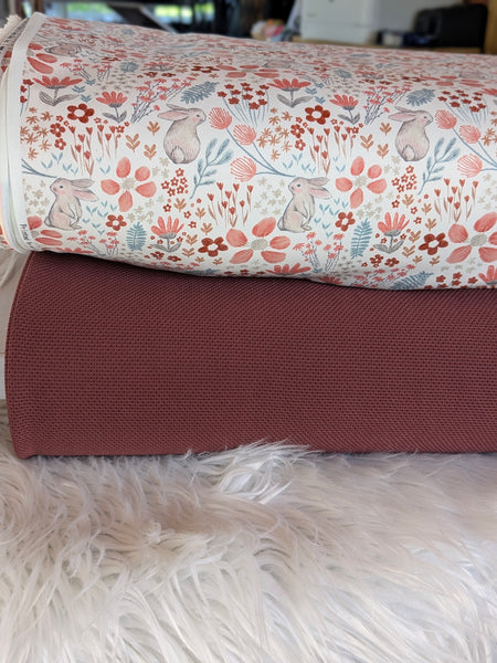 Bunnies on Cream• Eureka Jersey Knit|By the Half Yard