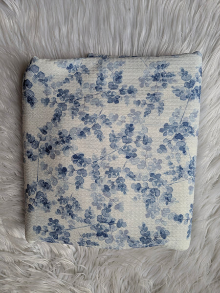 Custom Print | Blue Stems|Textured Missioni Knit| By the Half Yard