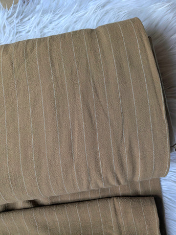 Mocha Linen Blend Pinstripes  | By the Half Yard