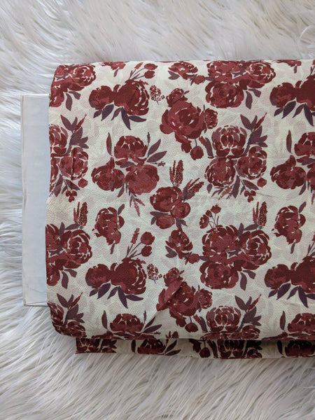 Custom Print | Christmas Watercolor Silhouette| Bubble Crepe|By the Half Yard