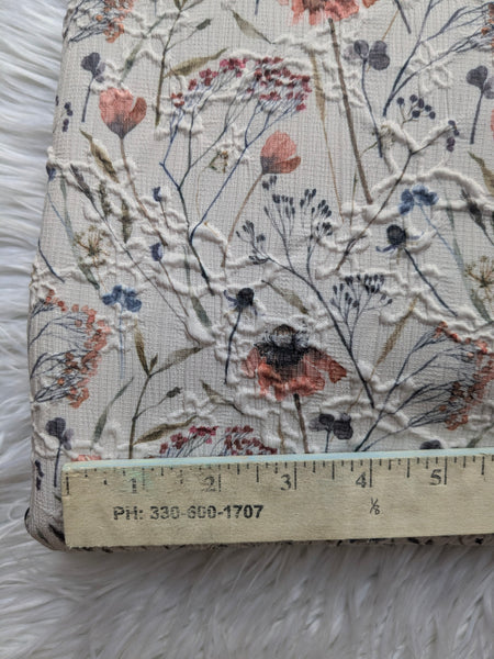 Custom Print| Wildflowers on Textured Jacquard Poly | By the Half Yard