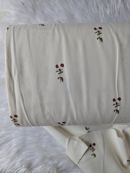 Burgundy Wine Bouquet|Linen Cotton| By the Half Yard