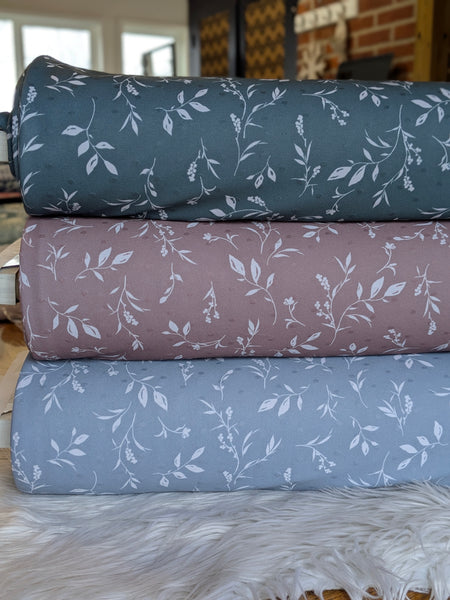 Ivory Sprigs |Swiss Dot Poly Knit|By the Half Yard