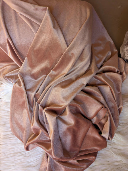 Dusty Mauve Stretch Velvet|Solids |By the Half Yard