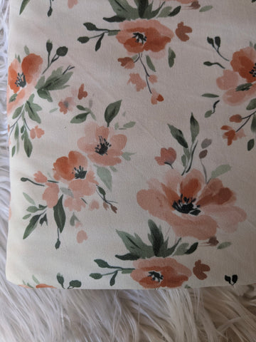 Dusty Salmon Fall Floral|Single Brushed Poly|By the Half Yard