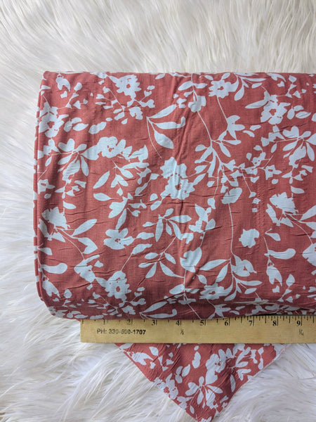 Ivory Stems |Poly Cotton Crinkle | By the Half Yard