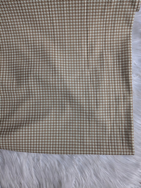 Custom Print |Caramel Petite Houndstooth| Unbrushed Variegated Rib Knit|By the Half Yard
