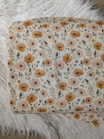 Custom Print| Butterscotch Blooms |Cloud Poly|  By the Half Yard