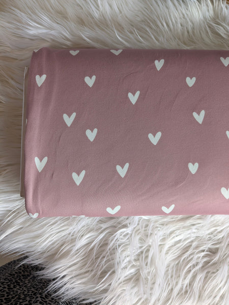 Hearts | Double Brushed Poly |By the Half Yard