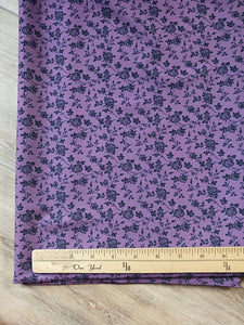 Mini Floral on Purple | Whipped Cream Polyester|By the Half Yard