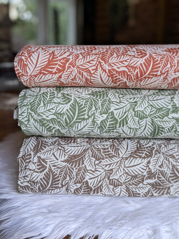 Leafy Print | Yummy Rib Knit|  By the Half Yard