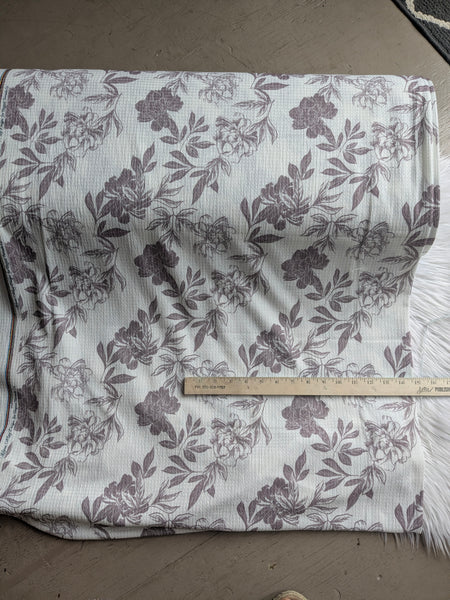 Custom Print |Dusty Plum Floral|Textured Missioni Knit| By the Half Yard