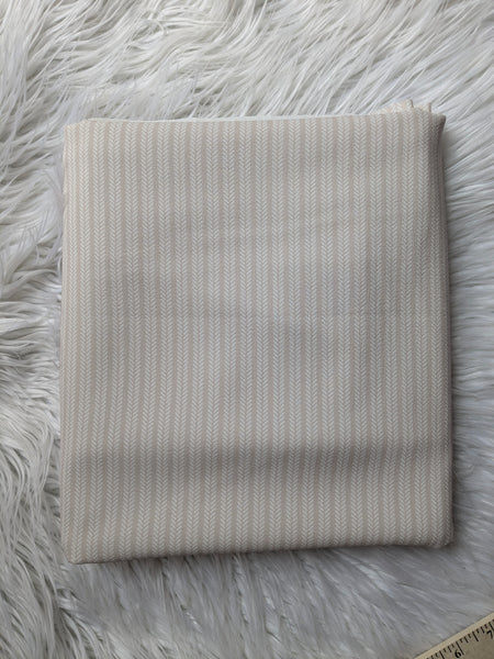 Custom Print |Neutral Herringbone| Polyester Linen Look| By the Half Yard