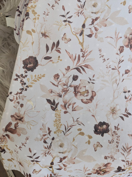 Floral |Swiss Dot Poly Knit|By the Half Yard