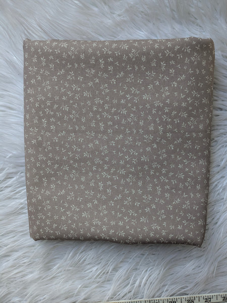 Taupe Petite Print |Linen Cotton| By the Half Yard