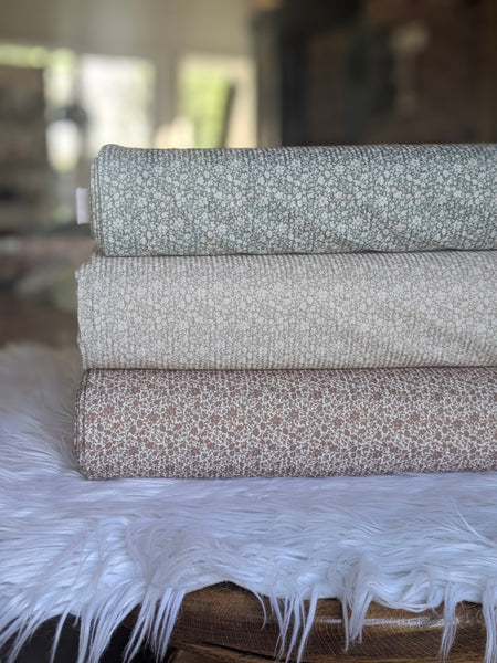 Custom Design| Micro Floral Print |Unbrushed Rib Knit|By the Half Yard