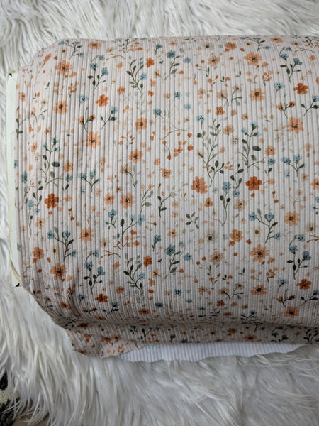 Vintage Wildflower Toss| Yummy Rib Knit|By the Half Yard