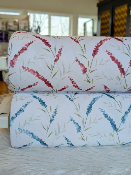 Spring Stems|Swiss Dot Poly Knit|By the Half Yard