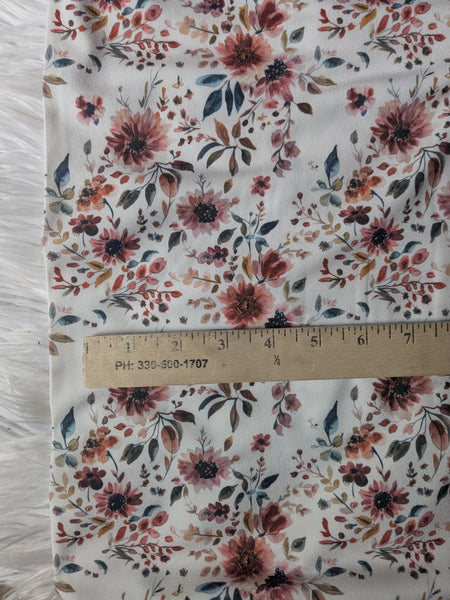 Autumn Floral |Moss Crepe Knit | By the Half Yard
