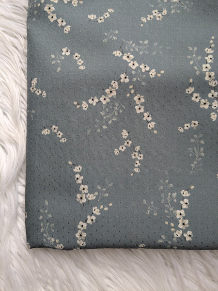 Dusty Blue Micro Dot Sprigs|  By the Half Yard