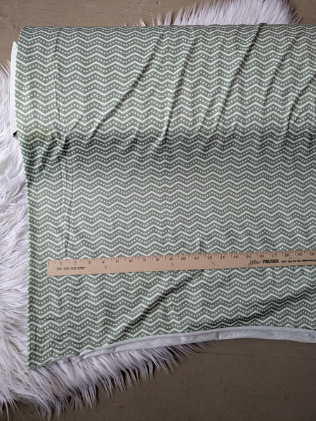 Olive Dotted Chevron DTY | By the Half Yard