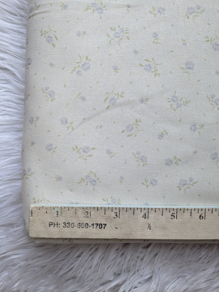 Petite Blue Roses|Linen Cotton| By the Half Yard